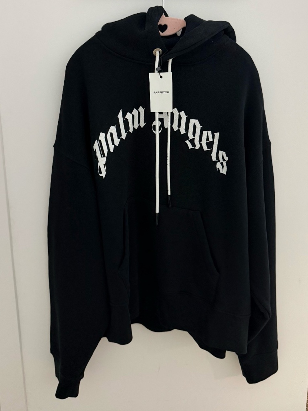 Palm Angels Men's Black and White Hoodie